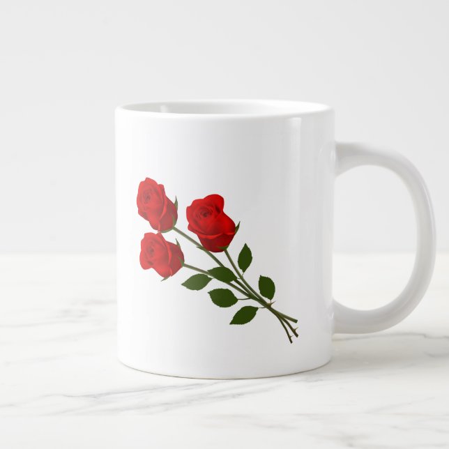 Drei Rote Rosen Jumbo-Tasse (Rechts)