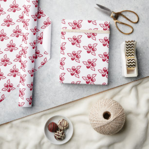 Drei Rote Rosen, Niedliches Abstraktes Packpapier