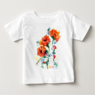 Drei rote Steppchen Aquarell Baby T-shirt