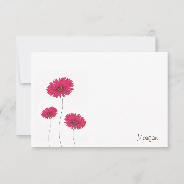 Drei rote Wasserfarben, Pen und Tinte Mitteilungskarte (Vorderseite)