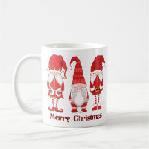Drei rote Weihnachtsgnome Frohe Weihnachten
