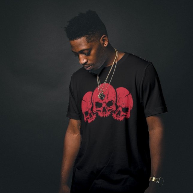 Drei Roter Skull T-Shirt (Von Creator hochgeladen)