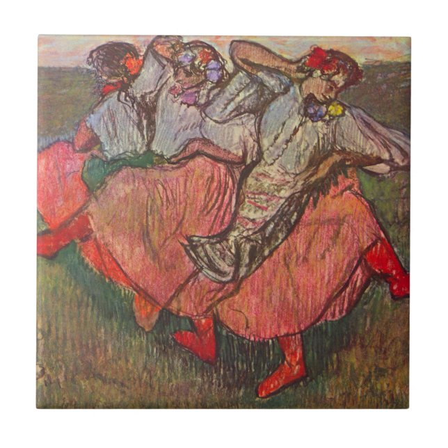 Drei russische Tänzer von Edgar Degas Fliese (Vorderseite)