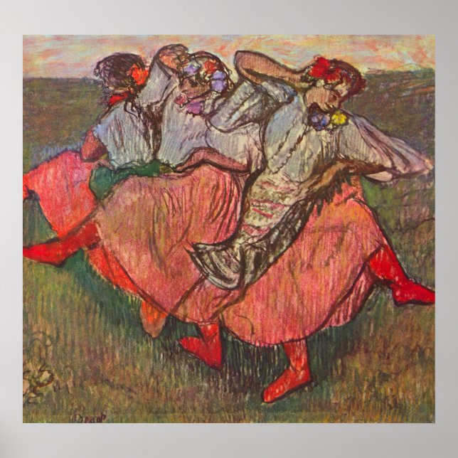 Drei russische Tänzer von Edgar Degas Poster (Vorne)