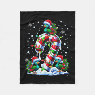 Drei Santa Peas auf Candy Cane Weihnachtskids Todd Fleecedecke