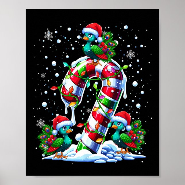 Drei Santa Peas auf Candy Cane Weihnachtskids Todd Poster (Vorne)