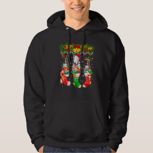 Drei Santa-Rentiere-Elfen-Bullterrier-Hunde zu Wei Hoodie