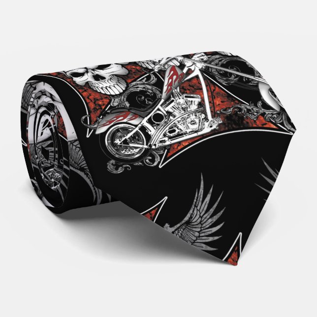 Drei Schädel Krawatte (Gerollt)