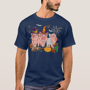 Drei Schafe Halloween Mumie Hexe Gruselige Kürbiss T-Shirt