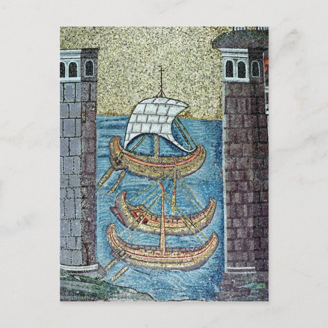 Drei Schiffe in den Hafen von Ravenna Postkarte (Vorderseite)
