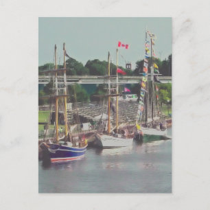 Drei Schiffe kamen gesegelt herein Postkarte