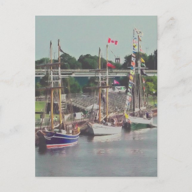 Drei Schiffe kamen ins Segeltörn Postkarte (Vorderseite)