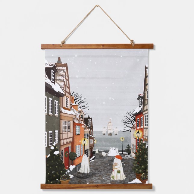 Drei Schiffe Wandteppich Mit Holzrahmen (Vorderseite)