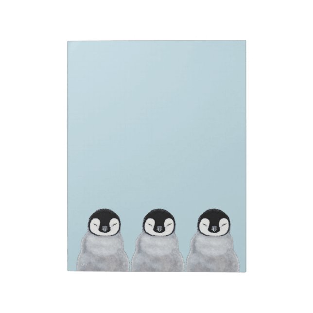 Drei schlafende Baby-Penguin-Chicks Notizblock (Rotiert)