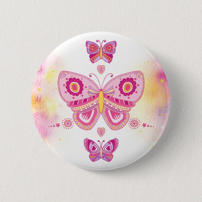 Drei Schmetterlinge Button (Vorderseite)