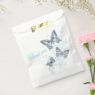 Drei Schmetterlinge zeichnend Dankeschön blauer Ho Geschenktütchen