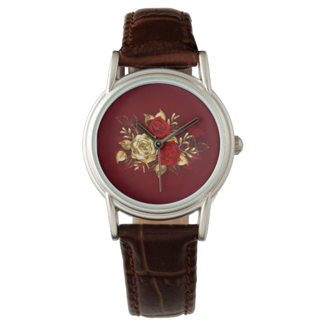 Drei Schmuckstücke Rose Armbanduhr (Vorderseite)