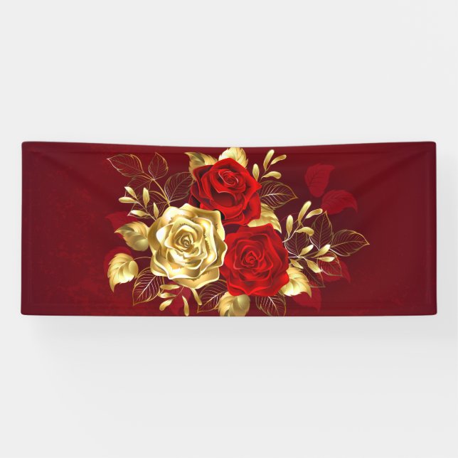 Drei Schmuckstücke Rose Banner (Horizontal)