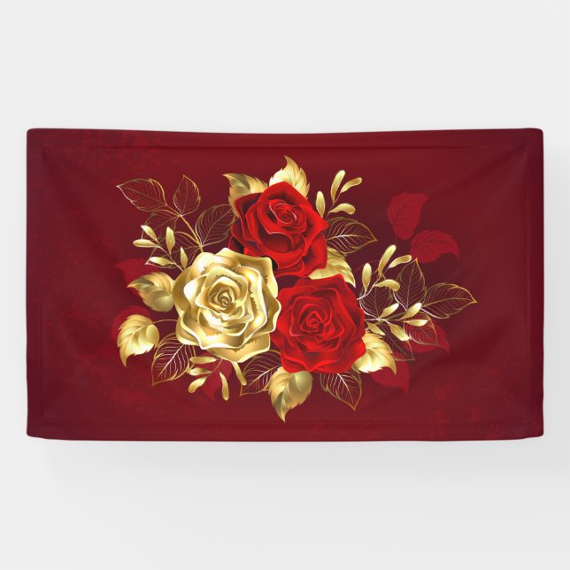 Drei Schmuckstücke Rose Banner (Horizontal)