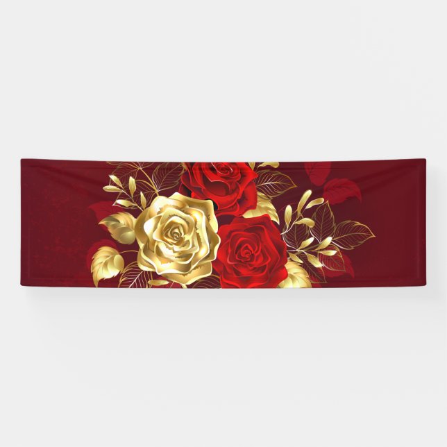 Drei Schmuckstücke Rose Banner (Horizontal)