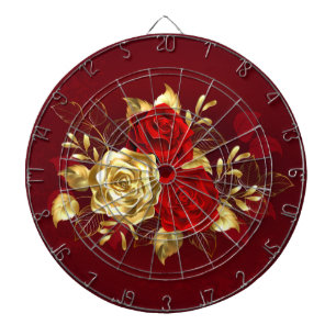Drei Schmuckstücke Rose Dartscheibe