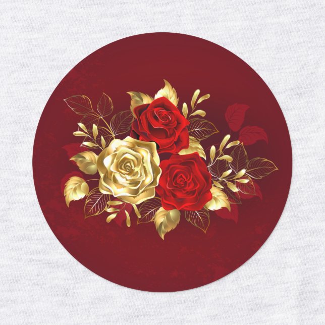 Drei Schmuckstücke Rose Etiketten (Design 1)