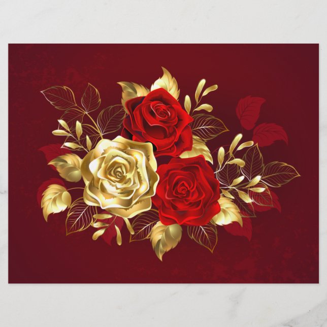 Drei Schmuckstücke Rose Flyer (Vorne)