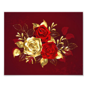 Drei Schmuckstücke Rose Fotodruck