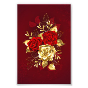 Drei Schmuckstücke Rose Fotodruck