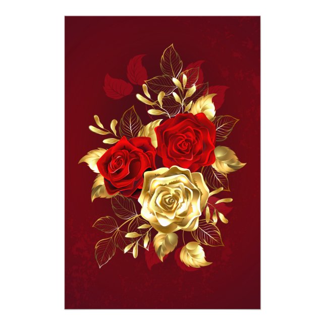 Drei Schmuckstücke Rose Fotodruck (Vorne)