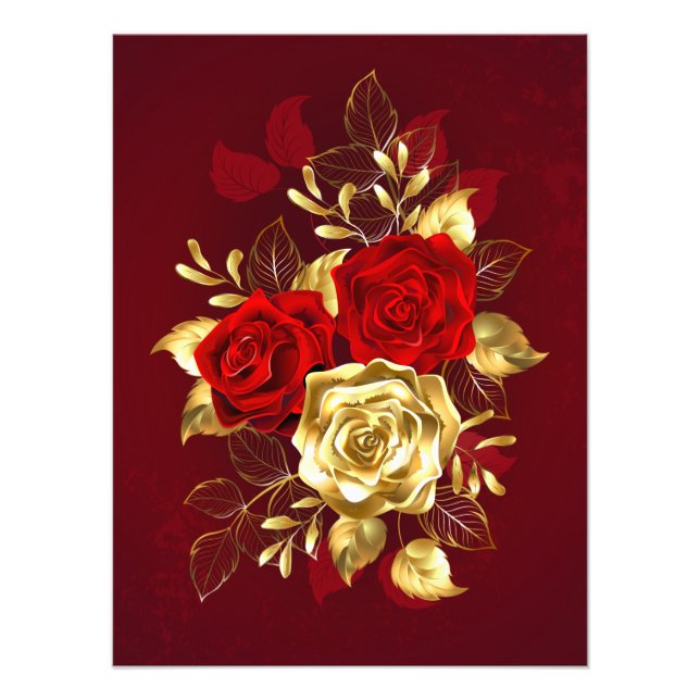 Drei Schmuckstücke Rose Fotodruck (Vorne)