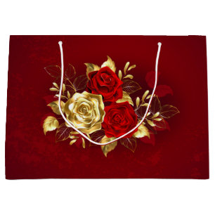 Drei Schmuckstücke Rose Große Geschenktüte