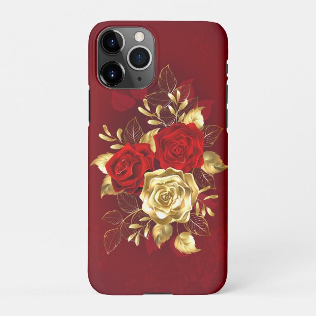 Drei Schmuckstücke Rose iPhone Hülle (Rückseite)