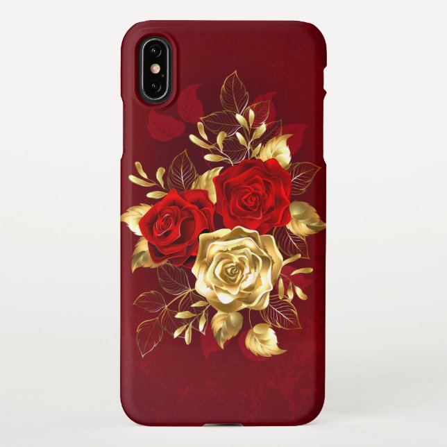 Drei Schmuckstücke Rose iPhone Hülle (Rückseite)