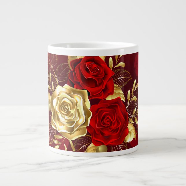 Drei Schmuckstücke Rose Jumbo-Tasse (Vorderseite)