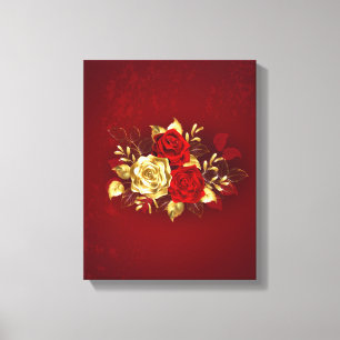 Drei Schmuckstücke Rose Leinwanddruck