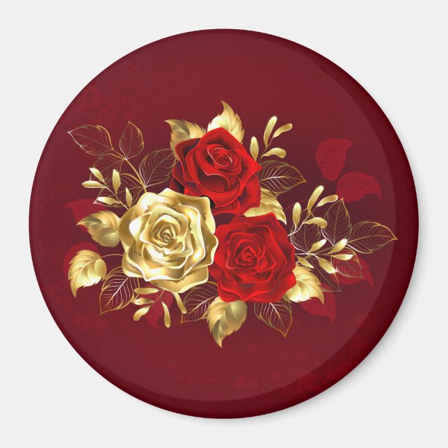 Drei Schmuckstücke Rose Magnet (Vorne)