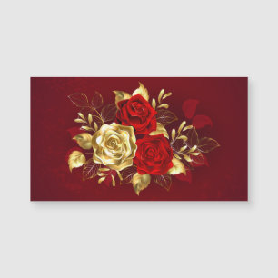 Drei Schmuckstücke Rose Magnetkarte