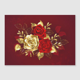 Drei Schmuckstücke Rose Magnetkarte