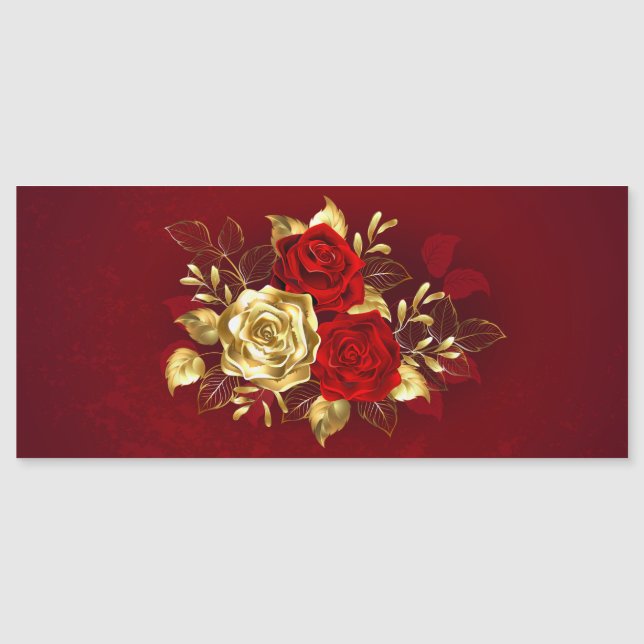 Drei Schmuckstücke Rose Magnetkarte (Vorderseite)