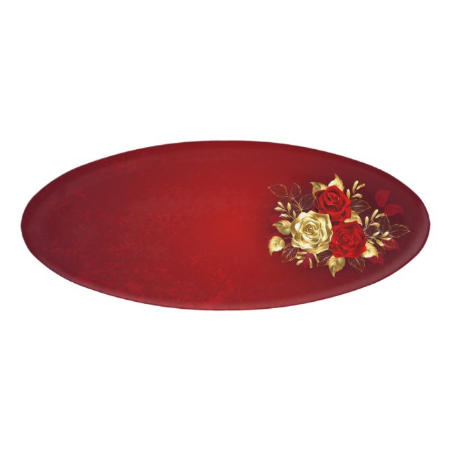 Drei Schmuckstücke Rose Namenschild (Vorderseite)