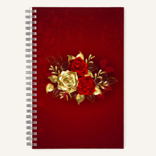 Drei Schmuckstücke Rose Notizbuch