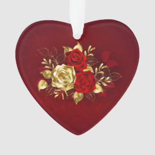 Drei Schmuckstücke Rose Ornament