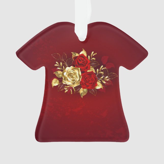 Drei Schmuckstücke Rose Ornament (Vorderseite)