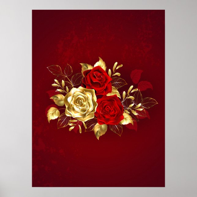 Drei Schmuckstücke Rose Poster (Vorne)