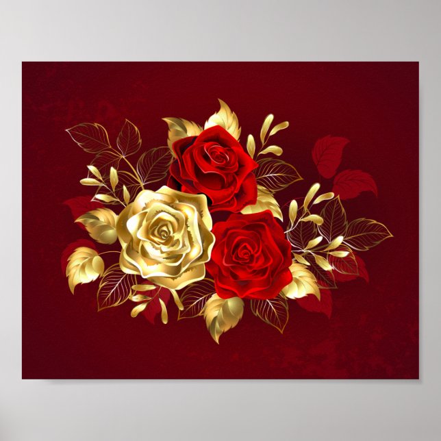 Drei Schmuckstücke Rose Poster (Vorne)