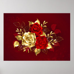 Drei Schmuckstücke Rose Poster