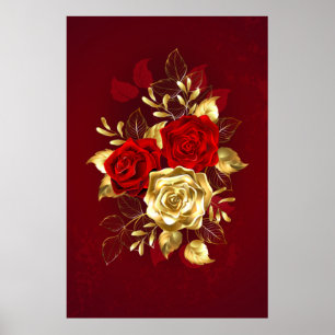 Drei Schmuckstücke Rose Poster