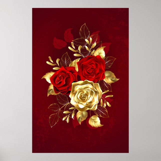 Drei Schmuckstücke Rose Poster (Vorne)