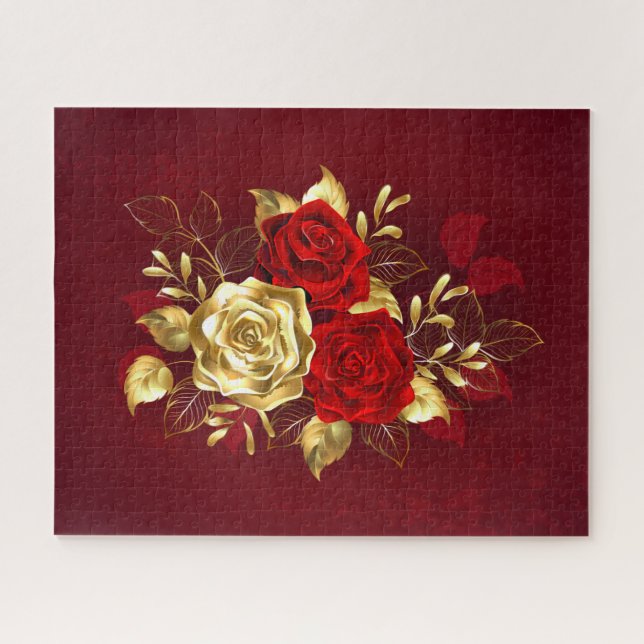Drei Schmuckstücke Rose Puzzle (Horizontal)